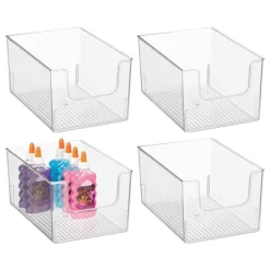 MDesign Open Front Plastic Storage Bin For Cube Furniture, 12" W, 4 Pack - Clear -Cozy Living Deals Store GUEST 26a34a7c b132 4da8 9a80 dae7078a6bad