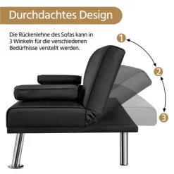 Yaheetech Convertible Futon Sofa Bed Tufted Fabric Futon With Cupholders And Pillows -Cozy Living Deals Store GUEST 26c68fc7 fb13 4eca 96ce c6582e23c7d9