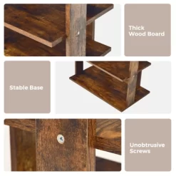 Tangkula 7-Tier Shoe Rack Free Standing Shelf Storage Modern Shoe Rack Organizer Brown/Black/White -Cozy Living Deals Store GUEST 27a088cb cf15 4b0c aabd 333745666da3