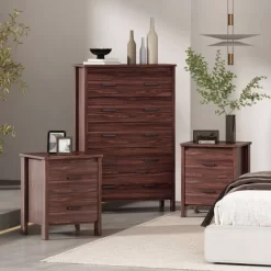 3pc Olimont Contemporary Dresser And Nightstand Set Walnut - Christopher Knight Home -Cozy Living Deals Store GUEST 27d00186 ce46 4319 94b2 d6e74fea92b6