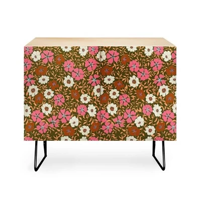 Schatzi Brown Jirra Floral Olive Credenza - Deny Designs 3 Schatzi Brown Jirra Floral Olive Credenza - Deny Designs - Image 3