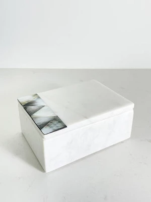 Grey Mother Of Pearl White Marble Decor Box - Anaya 7 Grey Mother Of Pearl White Marble Decor Box - Anaya - Image 7
