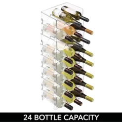 MDesign Plastic Stackable Wine Bottle Storage Organizer Rack -Cozy Living Deals Store GUEST 2819ffbf 232c 4f11 a6be 8d45ffaad758