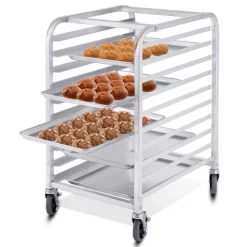Costway 10 Sheet Aluminum Bakery Rack Silver Commercial Cookie Bun Pan Kitchen W/Wheel -Cozy Living Deals Store GUEST 28994d47 6e9e 4c09 a21c fb20416dbb34