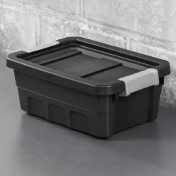Sterilite 4 Gallon Stackable Rugged Industrial Storage Tote Containers With Latching Clip Lids For Garage, Attic, Or Worksite Storage, Black 9 Sterilite 4 Gallon Stackable Rugged Industrial Storage Tote Containers With Latching Clip Lids For Garage, Attic, Or Worksite Storage, Black -Cozy Living Deals Store GUEST 28aee843 d2cf 4783 816d 95f0b9b42d12