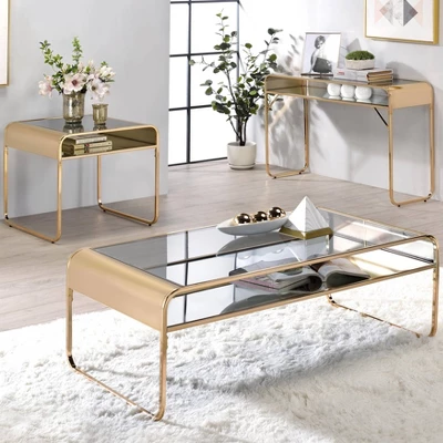 Milrix Sofa Table With Glass Top - MiBasics 2 Milrix Sofa Table With Glass Top - MiBasics - Image 2
