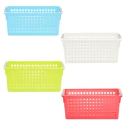 Farmlyn Creek 4 Pack Plastic Storage Baskets Bins With Handles For Shelves, Closet Organizer, 4 Colors 10 Farmlyn Creek 4 Pack Plastic Storage Baskets Bins With Handles For Shelves, Closet Organizer, 4 Colors -Cozy Living Deals Store GUEST 2904d5f8 3495 484b 8121 d88984634025