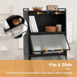 Costway 5-Tier Kitchen Baker's Rack Storage Cabinet Mobile Microwave Stand Flip-up Doors -Cozy Living Deals Store GUEST 2909b933 4468 4201 a8f1 693552550d89