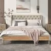 Queen Size Upholstered Wood Platform Bed-ModernLuxe