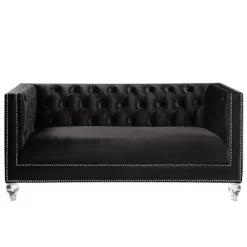 67" Heibero Sofa Black Velvet - Acme Furniture -Cozy Living Deals Store GUEST 295282fc 7a5f 4fe1 b2a0 5c1209efd895