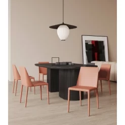 Set Of 4 Paris Saddle Leather Dining Chairs - Manhattan Comfort