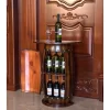 Vintiquewise Rustic Lockable Barrel Shaped Wine Bar Cabinet Wooden End Table