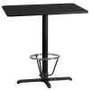 Flash Furniture 24'' X 42'' Rectangular Black Laminate Table Top With 23.5'' X 29.5'' Bar Height Table Base And Foot Ring