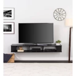 70" Wall Mounted TV Stand For TVs Up To 75" Black - Prepac