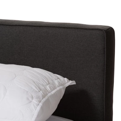 Queen Iselin Finished Storage Platform Bed Dark Gray/Walnut Brown - Baxton Studio 6 Queen Iselin Finished Storage Platform Bed Dark Gray/Walnut Brown - Baxton Studio - Image 6