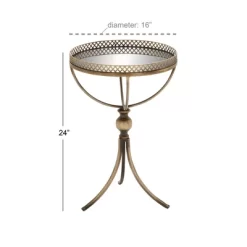 Metal And Glass Round Pedestal Table Gold - Olivia & May -Cozy Living Deals Store GUEST 2aad2234 82b2 4d8b afd1 769f0874ce66