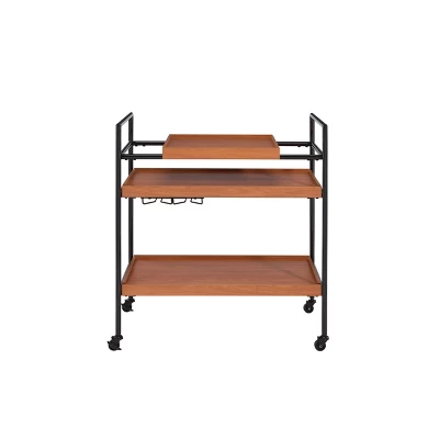 Oaken Serving Cart Honey Oak/Black - Acme Furniture 1 Oaken Serving Cart Honey Oak/Black - Acme Furniture