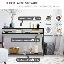 Costway Steel Frame Console Table With Open Shelf And Storage Compartments Black 11 Costway Steel Frame Console Table With Open Shelf And Storage Compartments Black -Cozy Living Deals Store GUEST 2ae89abf 6151 4de1 83b3 3de0297dc7af