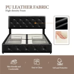 Yaheetech Upholstered Faux Leather Bed Frame With Adjustable Headboard 10 Yaheetech Upholstered Faux Leather Bed Frame With Adjustable Headboard -Cozy Living Deals Store GUEST 2b0f6183 3700 4777 8564 e45e4dca192d