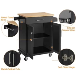Yaheetech Rolling Kitchen Island Kitchen Cart With Towel Rack & Drawer -Cozy Living Deals Store GUEST 2b318f59 3d72 4c49 b2ca d7dc6180fe33