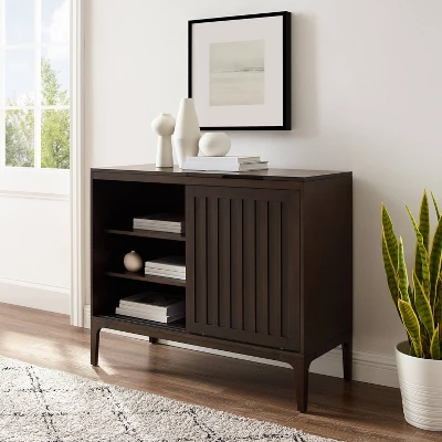 Asher Record Storage Media Console Dark Brown - Crosley 3 Asher Record Storage Media Console Dark Brown - Crosley - Image 3