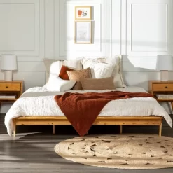 Boho Solid Wood King Platform Bed - Saracina Home -Cozy Living Deals Store GUEST 2b484637 caef 4c2f a8ec f88e052c940c