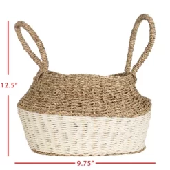 White Rope & Seagrass Belly Basket - Foreside Home & Garden -Cozy Living Deals Store GUEST 2b5c7d5d 9312 43e5 bef3 a5a623f83502