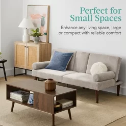 Best Choice Products Fabric Upholstered Convertible Futon W/ Rounded Armrests, Wooden Legs, 2 Cupholders 12 Best Choice Products Fabric Upholstered Convertible Futon W/ Rounded Armrests, Wooden Legs, 2 Cupholders -Cozy Living Deals Store GUEST 2bd950b3 6cec 4548 b2ac e4bd4197632e