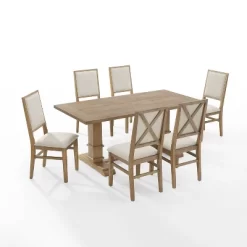 7pc Joanna Dining Set With 6 Upholstered Back Chairs Rustic Brown - Crosley 17 7pc Joanna Dining Set With 6 Upholstered Back Chairs Rustic Brown - Crosley -Cozy Living Deals Store GUEST 2be7e46c 70af 4477 8478 0e3b9ab36a0d