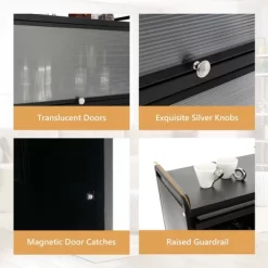 Costway 5-Tier Kitchen Baker's Rack Storage Cabinet Mobile Microwave Stand Flip-up Doors -Cozy Living Deals Store GUEST 2bf45318 13aa 4694 8c9e 05208f591762