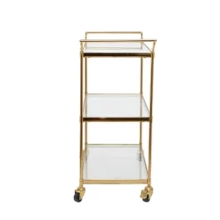 Modern 3 Shelf Metal Bar Cart Brass - Olivia & May -Cozy Living Deals Store GUEST 2c411850 09f8 4db7 8dd4 d0fc9645b59c