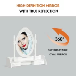 Costway Vanity Wood Makeup Dressing Table Stool 4 Drawers Black/White -Cozy Living Deals Store GUEST 2d0917f6 e883 4905 aa3d 5ed159eb96e4