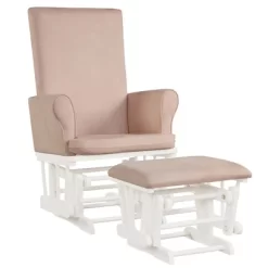Costway Baby Nursery Relax Rocker Rocking Chair Glider & Ottoman Set W/Cushion Grey/Brown/Pink -Cozy Living Deals Store GUEST 2d30f281 0a60 4742 b894 9b102de3e166