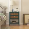 Archie Ash Wood Veneer 2 Drawer And Pine Legs Nightstand With Storage - The Pop Maison