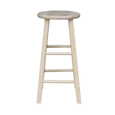 Round Top Barstool Unfinished - International Concepts 2 Round Top Barstool Unfinished - International Concepts - Image 2