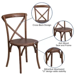 Merrick Lane Davisburg Stackable Wooden Cross Back Bistro Dining Chair -Cozy Living Deals Store GUEST 2df6bb73 51d7 4bd7 9bc2 7cbaca2cc793