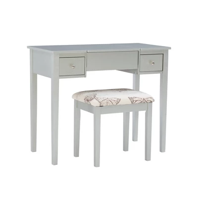 Butterfly Vanity And Stool - Linon 2 Butterfly Vanity And Stool - Linon - Image 2