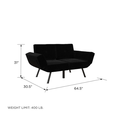 RealRooms Euro Upholstered Tufted Loveseat Futon With Storage Pockets 8 RealRooms Euro Upholstered Tufted Loveseat Futon With Storage Pockets - Image 8