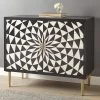 2 Doors Benzara Accent Cabinet Black/White - Steve Silver Co.