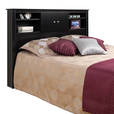 Queen Kallisto Bookcase Headboard With Doors Black - Prepac 1 Queen Kallisto Bookcase Headboard With Doors Black - Prepac