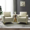 Set Of 2 Iapygia Contemporary Tufted Wooden Upholstered Club Chair With Metal Legs For Bedroom Club Chair| ARTFUL LIVING DESIGN