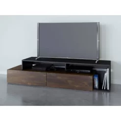 Paisley TV Stand For TVs Up To 80" Truffle/Black - Nexera