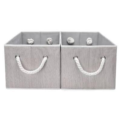 WeThinkStorage 2pk 34L Foldable Organizing Storage Bin With Rope Handle 2 WeThinkStorage 2pk 34L Foldable Organizing Storage Bin With Rope Handle - Image 2