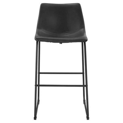 Set Of 2 Laslo Modern Upholstered Faux Leather Barstools - Saracina Home 2 Set Of 2 Laslo Modern Upholstered Faux Leather Barstools - Saracina Home - Image 2