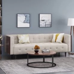 Mclarnan Contemporary Tufted 3 Seater Sofa - Christopher Knight Home