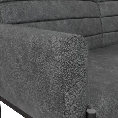 Ash Futon Distressed Faux Leather - Room & Joy 8 Ash Futon Distressed Faux Leather - Room & Joy - Image 8