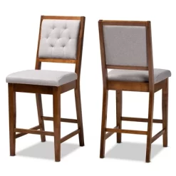 2pc Gideon Fabric Upholstered And Wood Counter Height Barstool Set - Baxton Studio -Cozy Living Deals Store GUEST 31185456 0561 4875 8bf7 972a2ca3028c