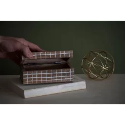 Handcarved Plaid 6x4" Lidded Decorative Wood Storage Box - Foreside Home & Garden -Cozy Living Deals Store GUEST 3137dcfd 894e 442c bcc6 87814a2c2230