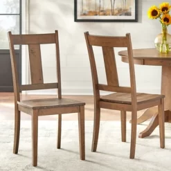 Set Of 2 Athens Dining Chairs Walnut - Lifestorey