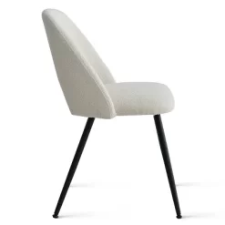 Haven+Edwin 5-Piece Black Round-Shaped Dining Table Set With 4 Upholstered Bouclé Fabric Dining Chair With Black Legs-The Pop Maison -Cozy Living Deals Store GUEST 31861c7d 259c 430b bc3e c9354c23a459